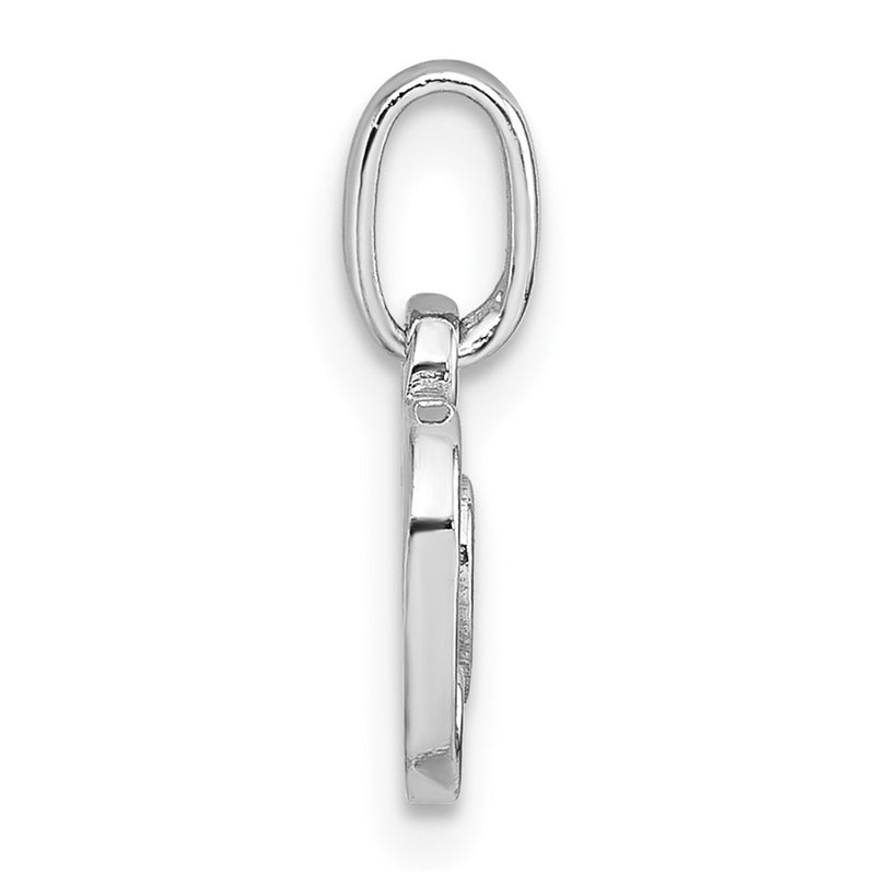 Sterling Silver Rhodium-Plated Polished Enamel Triple Heart Pendant