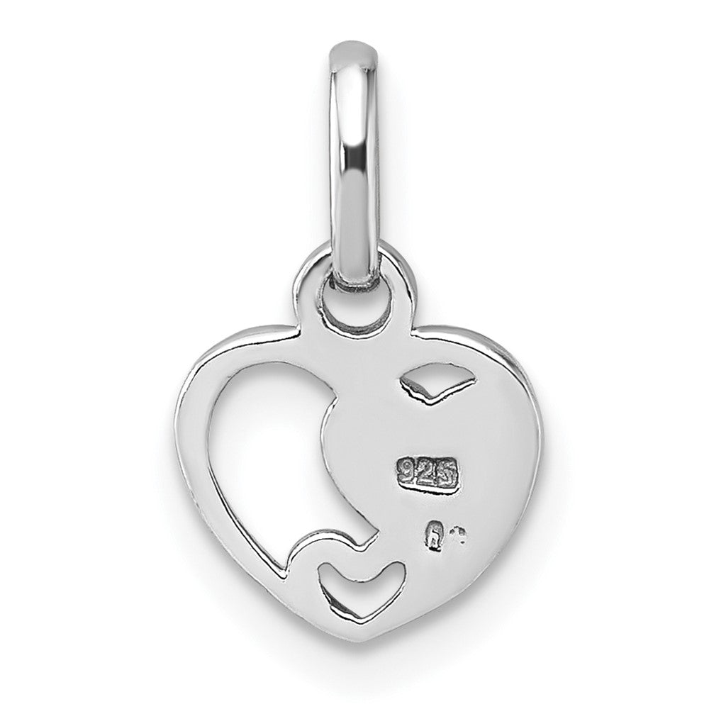 Sterling Silver Rhodium-Plated Polished Enamel Triple Heart Pendant