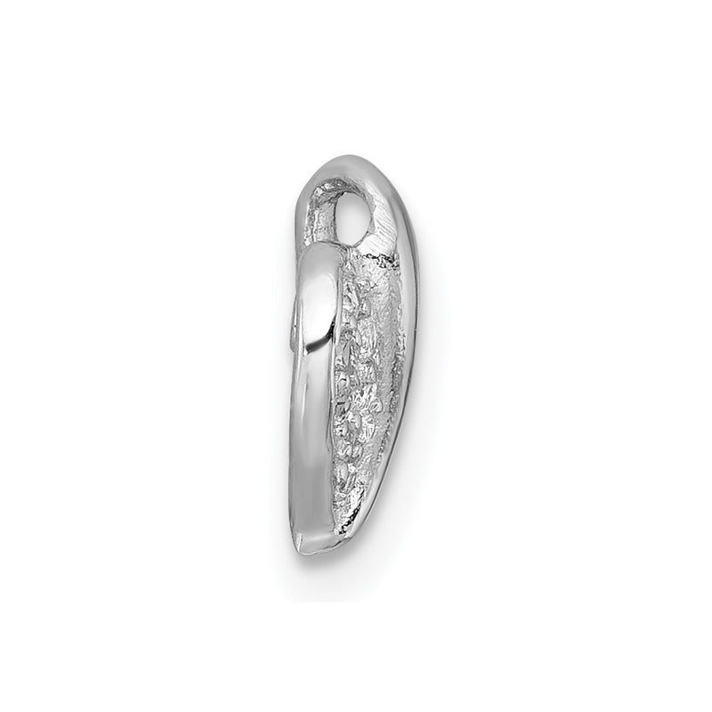 Sterling Silver Rhodium-Plated Polished CZ Heart Children's Pendant