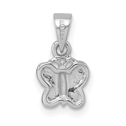 Sterling Silver Rhodium-Plated Children's Enamel Butterfly Pendant
