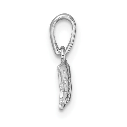 Sterling Silver Madi K Rhodium Plated Polished and Textured Butterfly Children's Pendant