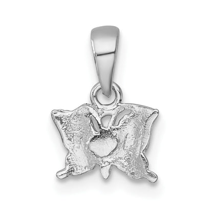 Sterling Silver Madi K Rhodium Plated Polished and Textured Butterfly Children's Pendant