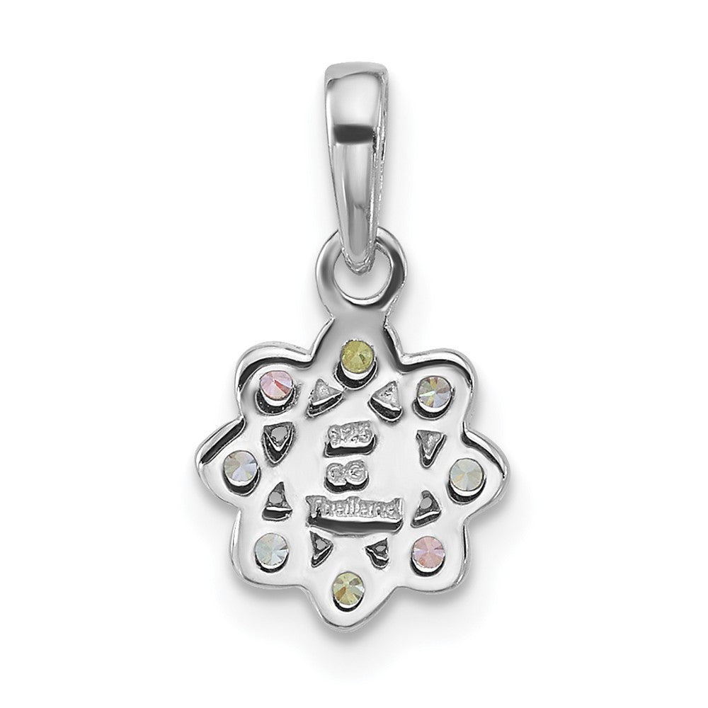 Sterling Silver Rhodium Plated Children's CZ and Fwc Pearl Pendant