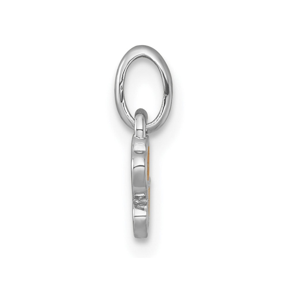 Sterling Silver Rhodium-Plated Enamel Flower Heart Children's Pendant