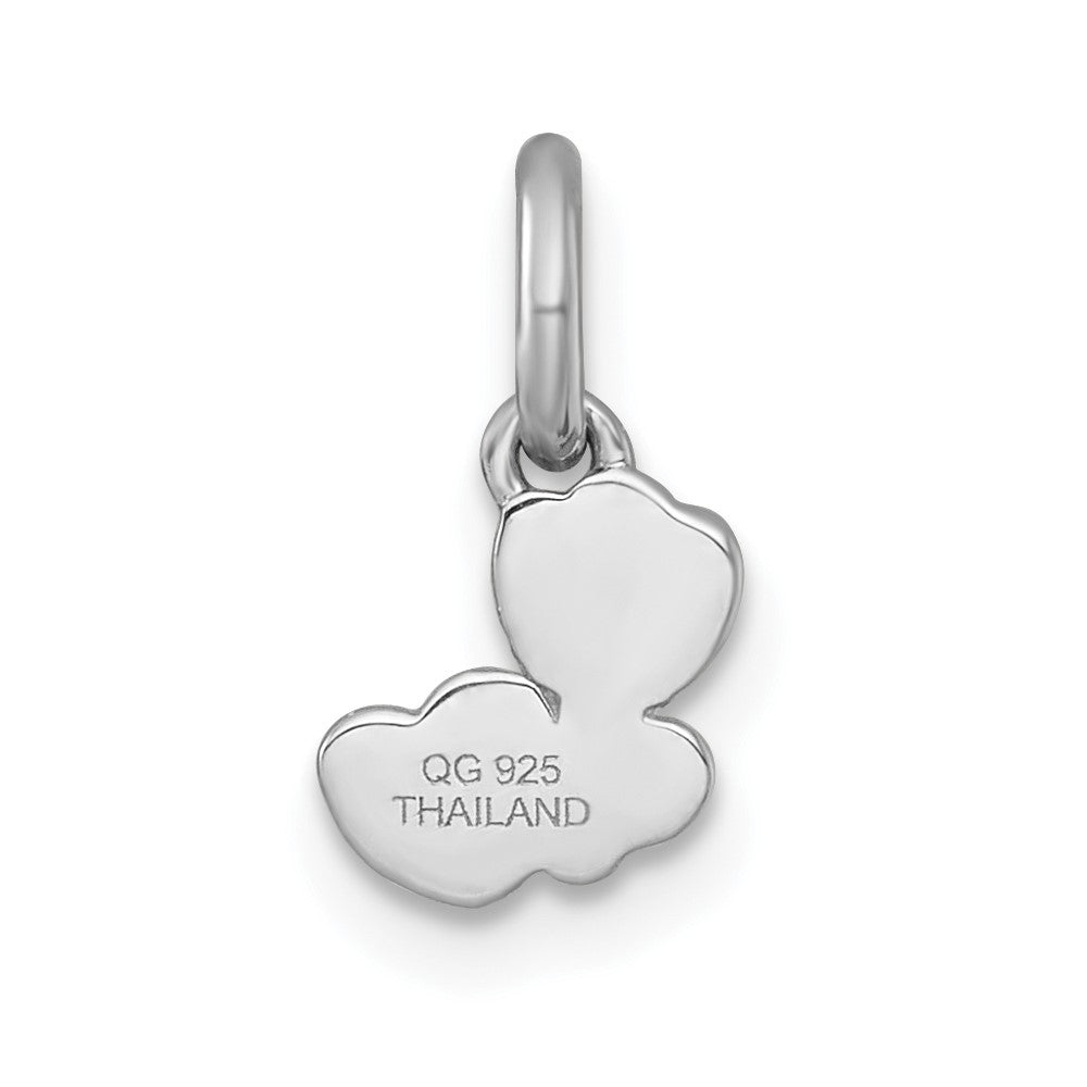 Sterling Silver Rhodium-Plated Enamel Flower Heart Children's Pendant