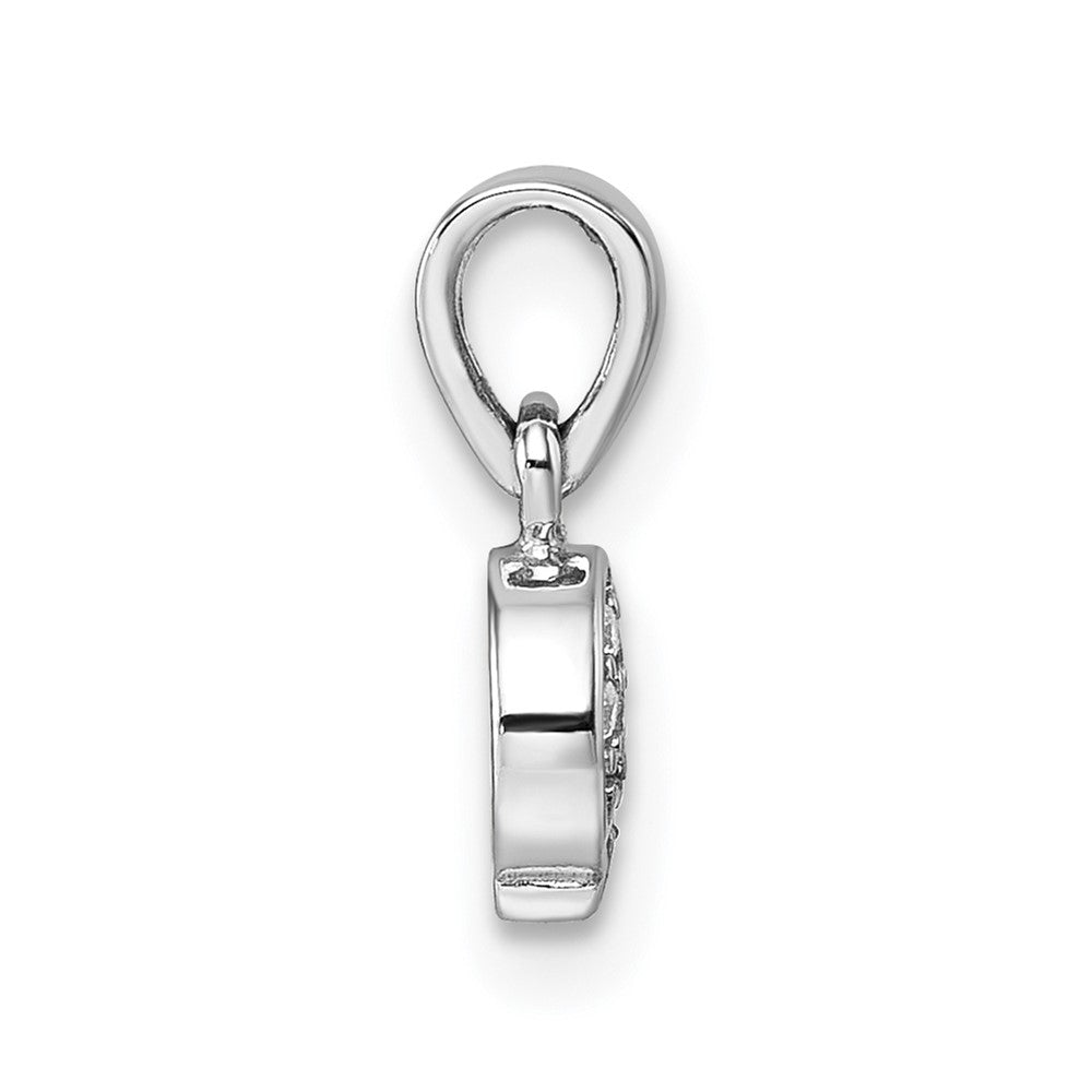 Sterling Silver Rhodium-Plated Children's Enamel CZ Ice Cream Pendant