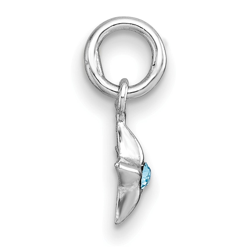 Sterling Silver Madi K Rhodium Plated Blue Crystal Star Children's Pendant
