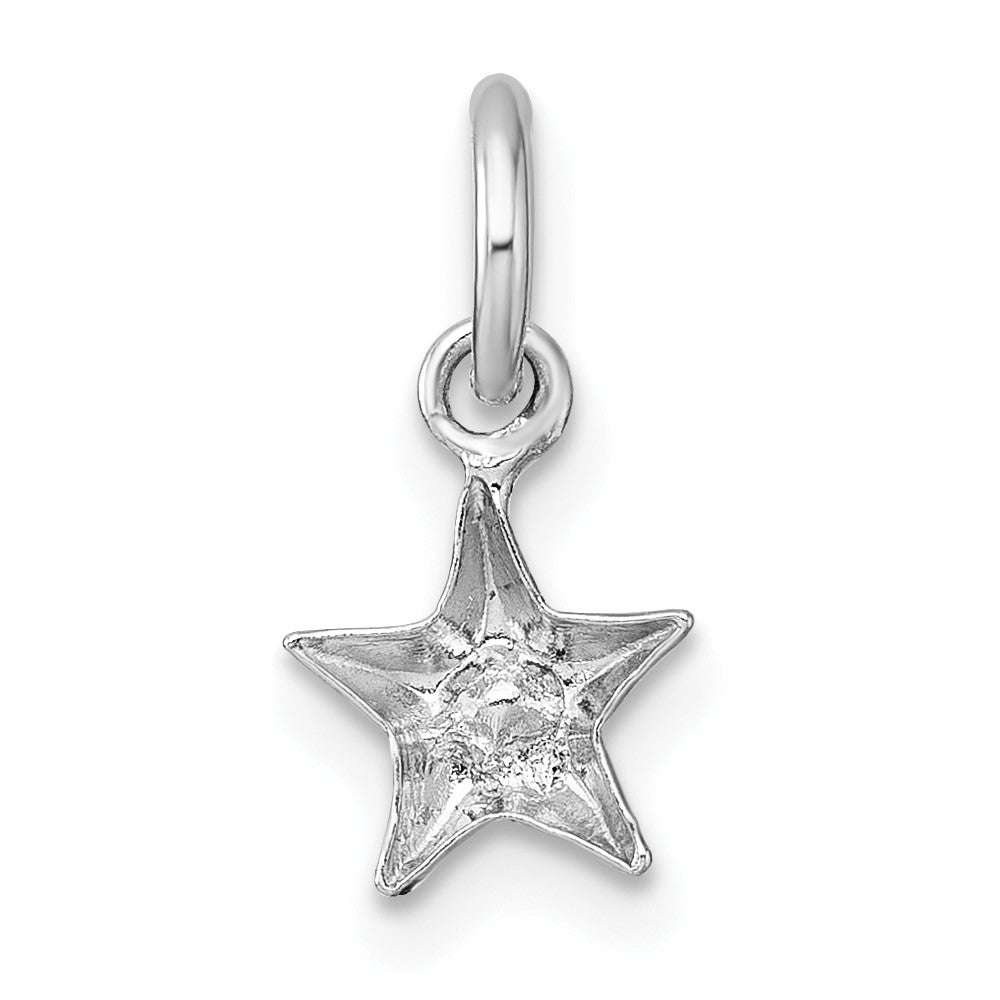 Sterling Silver Madi K Rhodium Plated Blue Crystal Star Children's Pendant