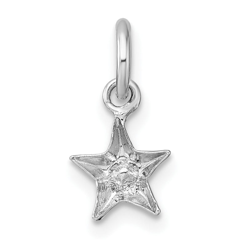 Sterling Silver Madi K Rhodium Plated Blue Crystal Star Children's Pendant
