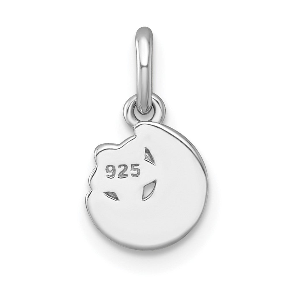 Sterling Silver Rhodium Plated Polished Enamel Moon and Star Children's Pendant