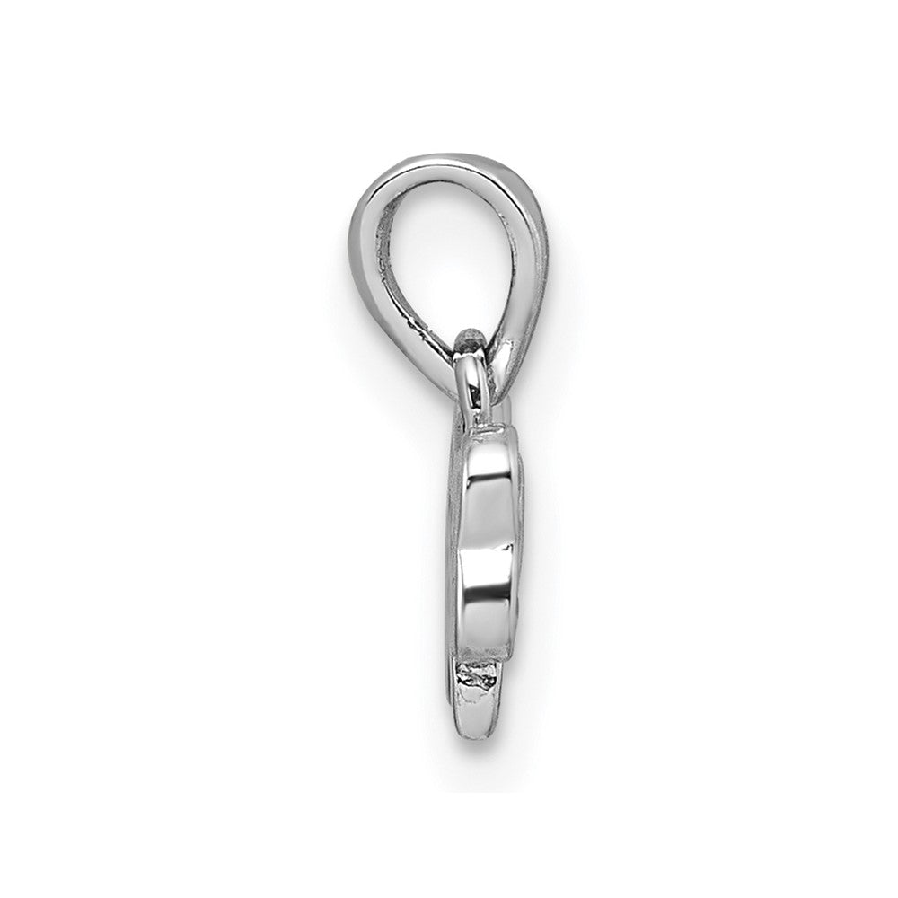 Sterling Silver Rhodium-Plated Children's CZ Enamel Bow Pendant