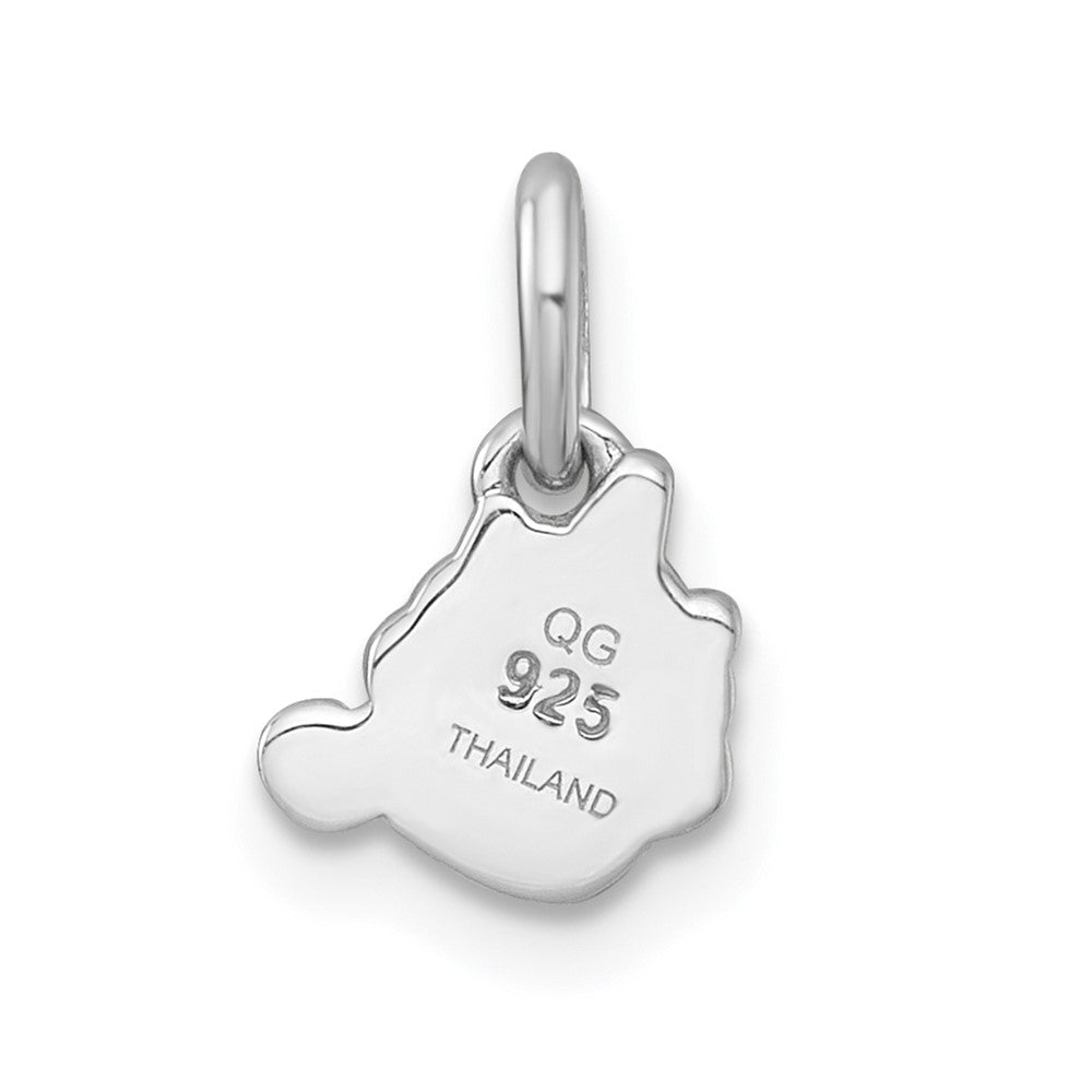 Sterling Silver Rhodium-Plated Enamel Unicorn Cupcake Children's Pendant