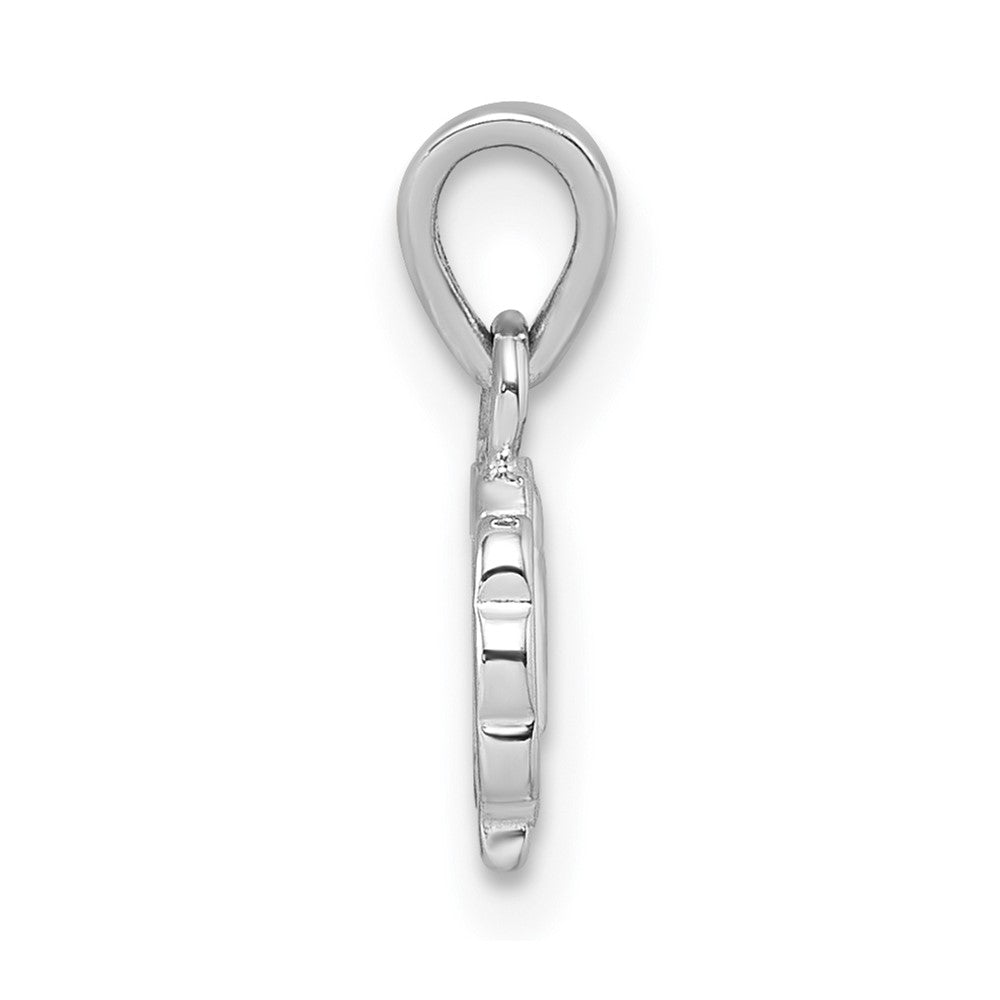 Sterling Silver Rhodium-Plated Children's Enamel Sheep with Heart Pendant