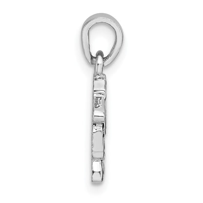 Sterling Silver Rhodium-Plated Polished Enamel Black Sheep Pendant