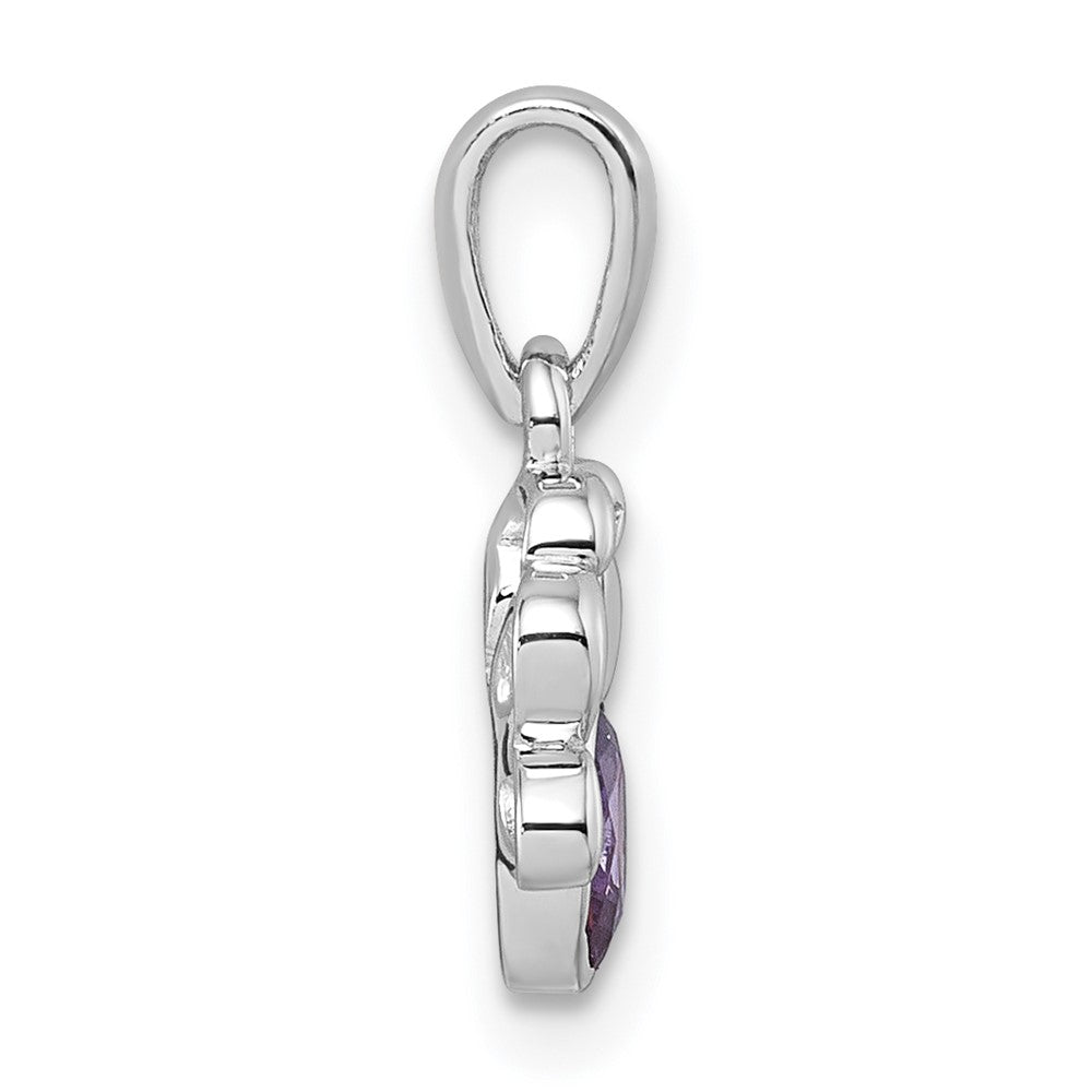 Sterling Silver Rhodium-Plated Children's CZ Butterfly Pendant
