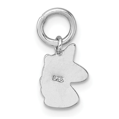 Sterling Silver Madi K Rhodium Plated Enamel Unicorn Children's Pendant