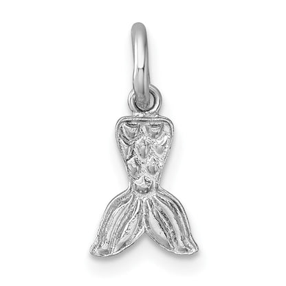Sterling Silver Madi K Rhodium Plated Enamel Mermaid Tail Children's Pendant