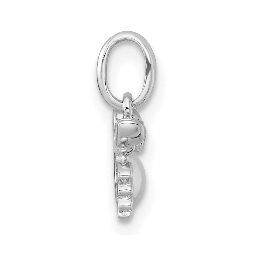 Sterling Silver Rh-Pl Polished Black Enamel and CZ Crab Children's Pendant