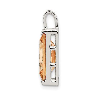 Sterling Silver Champagne Cz Pendant