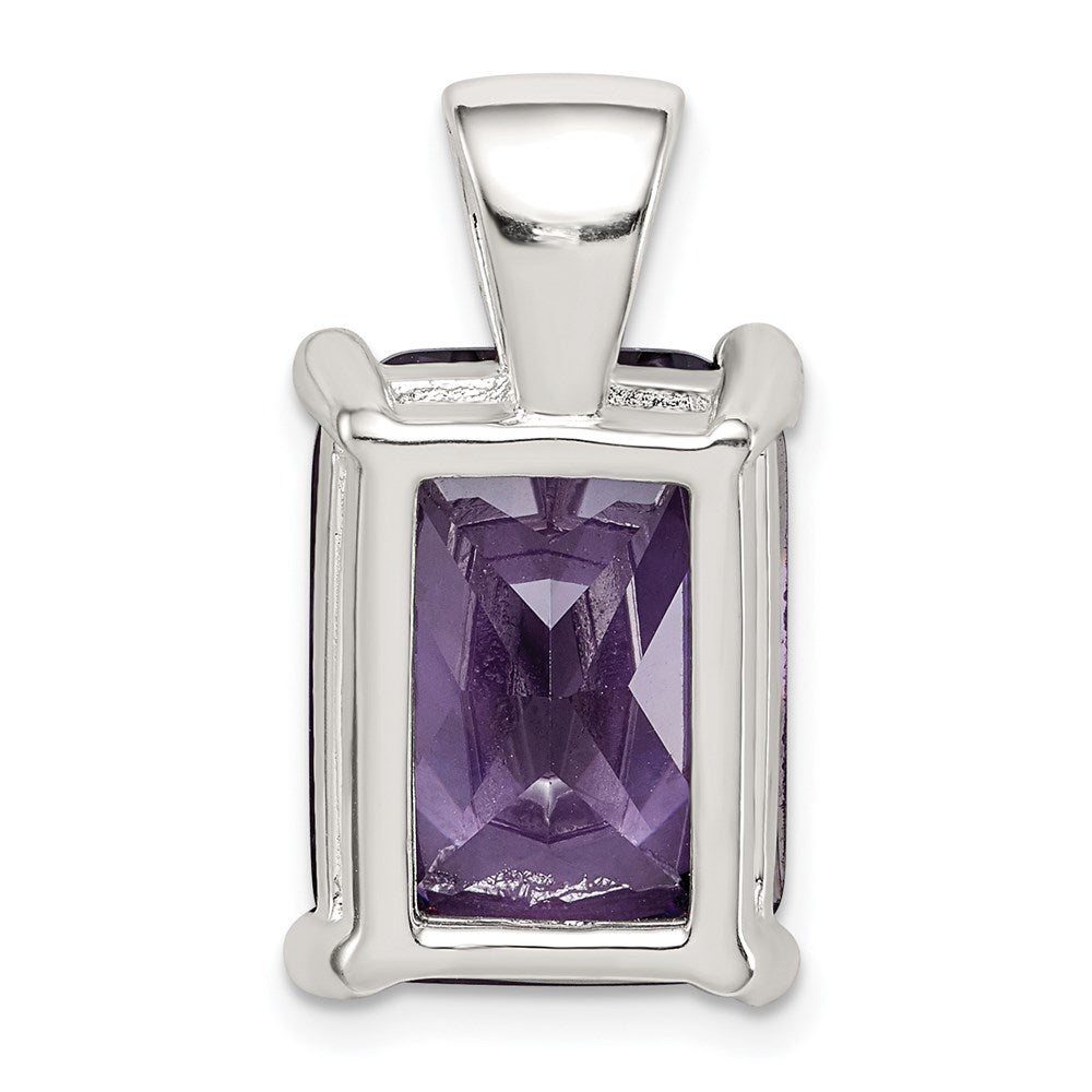 Sterling Silver Purple Cz Pendant