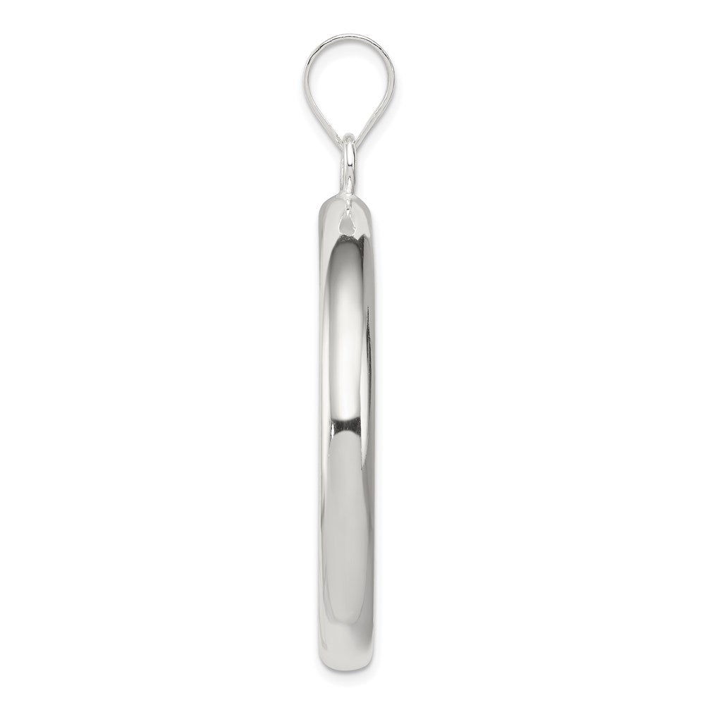 Sterling Silver Rhodium-Plated Circle Pendant