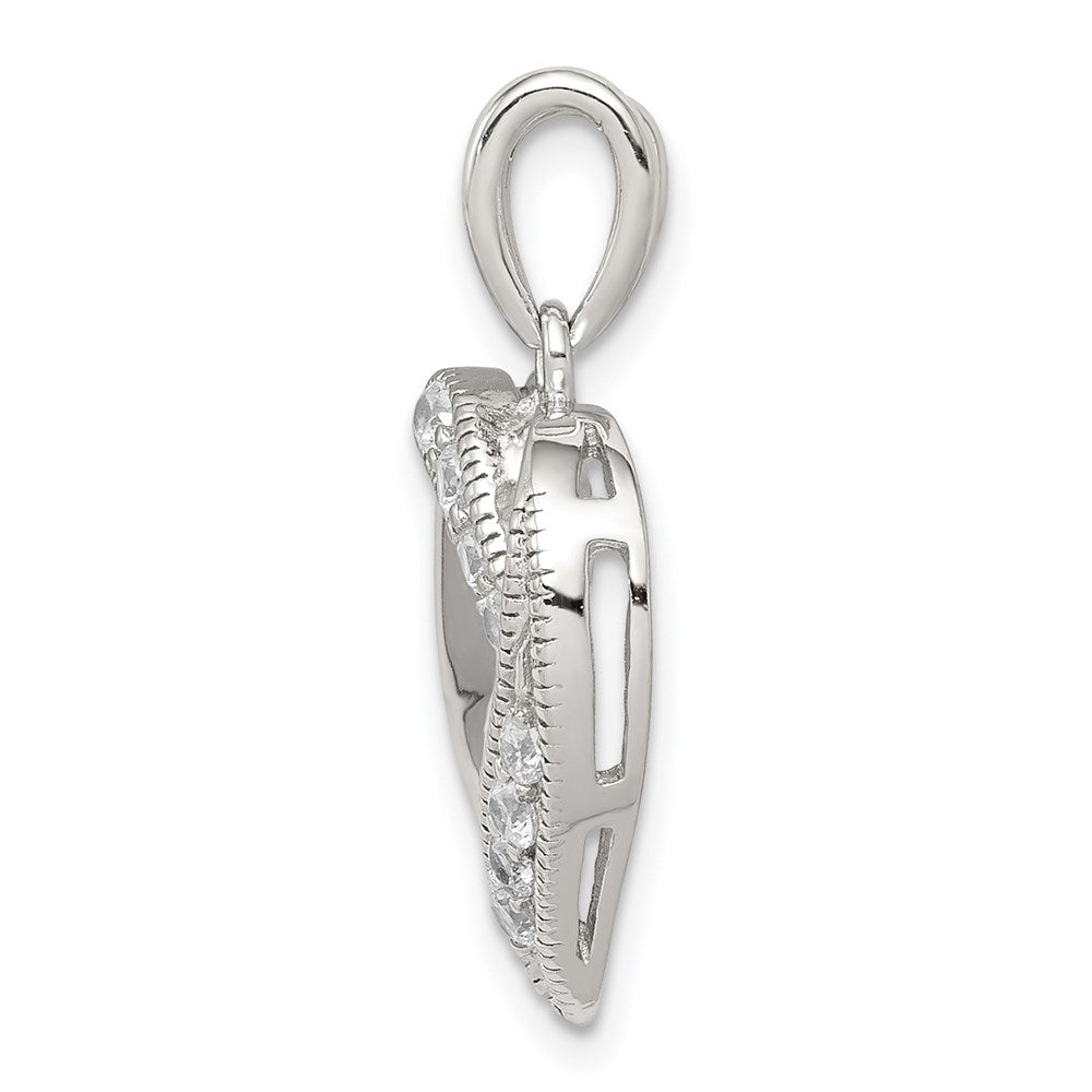 Sterling Silver Cz Heart Pendant