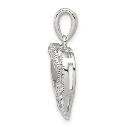 Sterling Silver Cz Heart Pendant