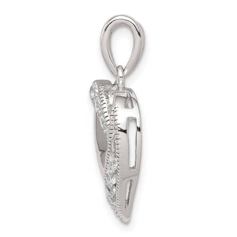 Sterling Silver Cz Heart Pendant