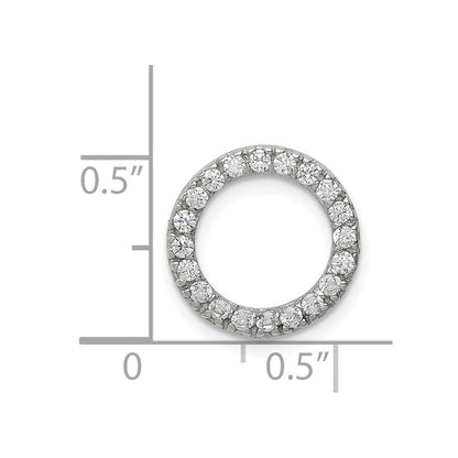 Sterling Silver Rhodium-Plated Cz Round Pendant