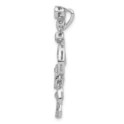 Sterling Silver Cz Chandelier Pendant