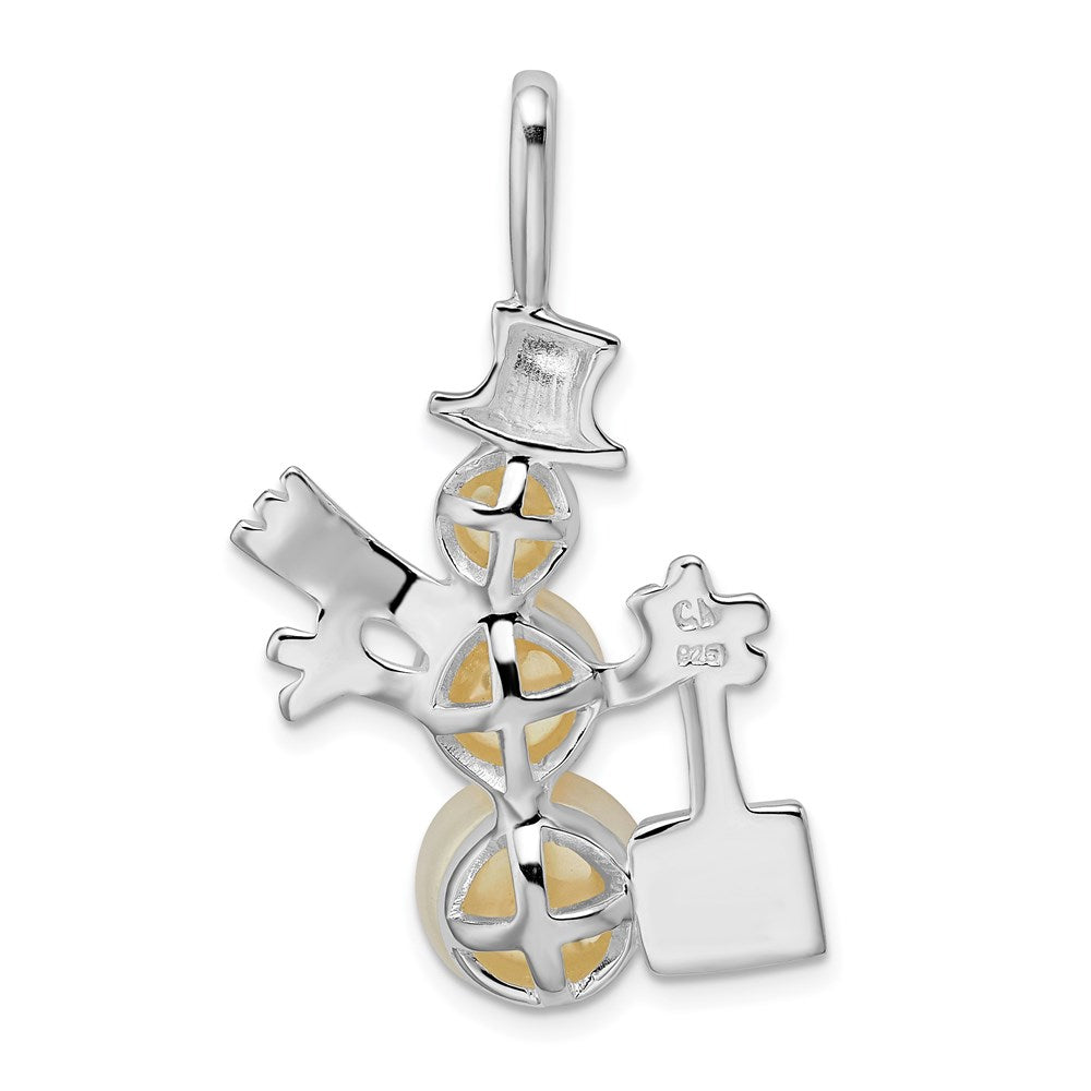 Sterling Silver Fw Cultured Pearl Snowman Pendant