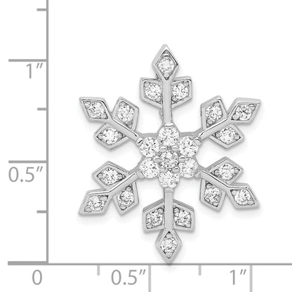 Sterling Silver Rhodium-Plated Cz Slide Pendant