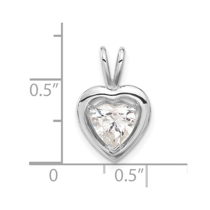 Sterling Silver Cz Heart Pendant