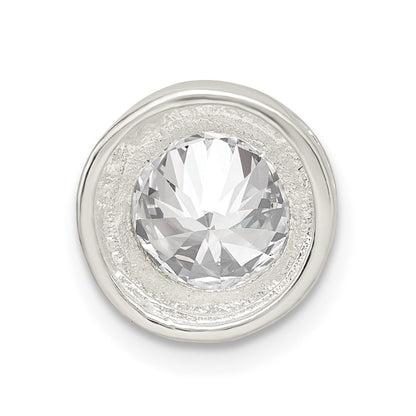 Sterling Silver 8mm Cz Round Slide