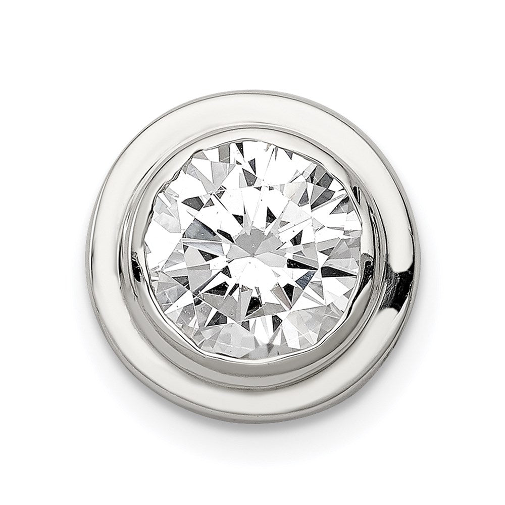 Sterling Silver 8mm Cz Round Slide