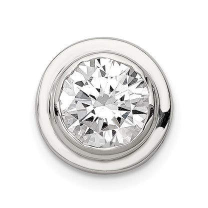 Sterling Silver 8mm Cz Round Slide