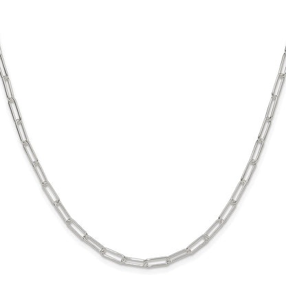 Sterling Silver Rhodium-Plated Polished 3.15mm Paperclip Chain