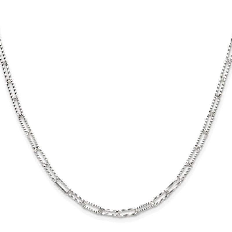 Sterling Silver Rhodium-Plated Polished 3.15mm Paperclip Chain