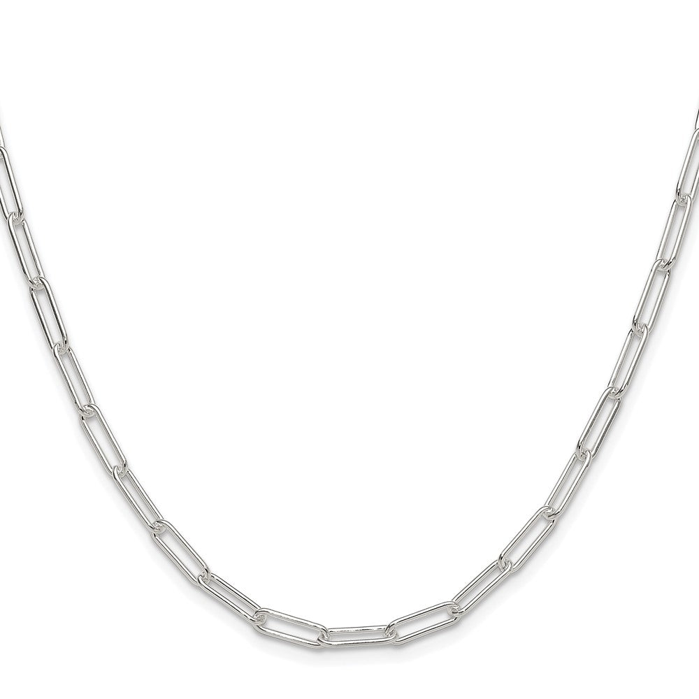 Sterling Silver Rhodium-Plated Polished 3.5mm Paperclip Chain