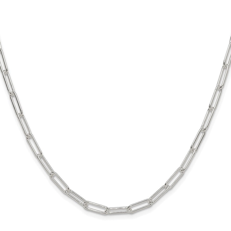 Sterling Silver Rhodium-Plated Polished 3.5mm Paperclip Chain