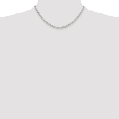 Sterling Silver Rhodium-Plated Polished 3.5mm Paperclip Chain