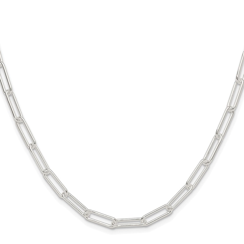 Sterling Silver Rhodium-Plated Polished 4.5mm Paperclip Chain