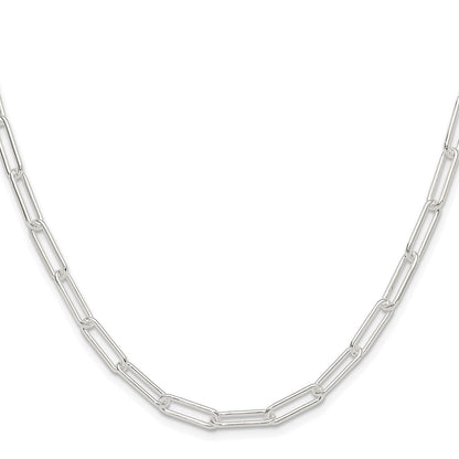 Sterling Silver Rhodium-Plated Polished 4.5mm Paperclip Chain