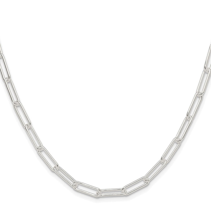 Sterling Silver Rhodium-Plated Polished 4.5mm Paperclip Chain