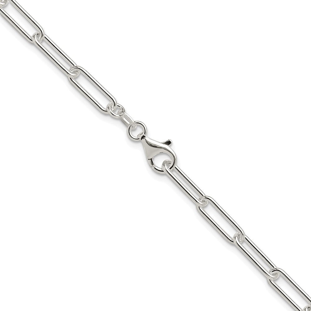 Sterling Silver Rhodium-Plated Polished 4.5mm Paperclip Chain