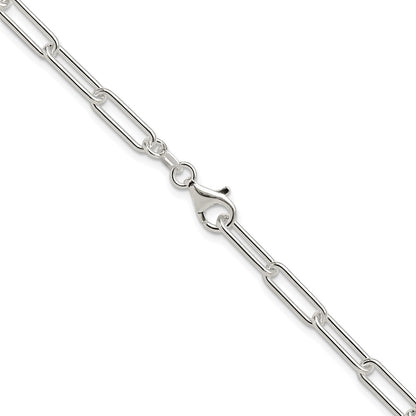 Sterling Silver Rhodium-Plated Polished 4.5mm Paperclip Chain