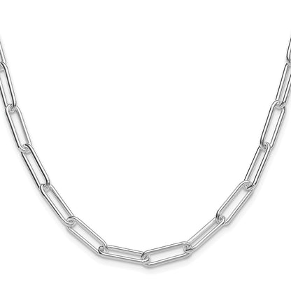 Sterling Silver Rhodium-Plated Polished 5.5mm Paperclip Chain