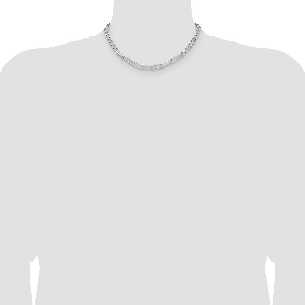 Sterling Silver Rhodium-Plated Polished 5.5mm Paperclip Chain