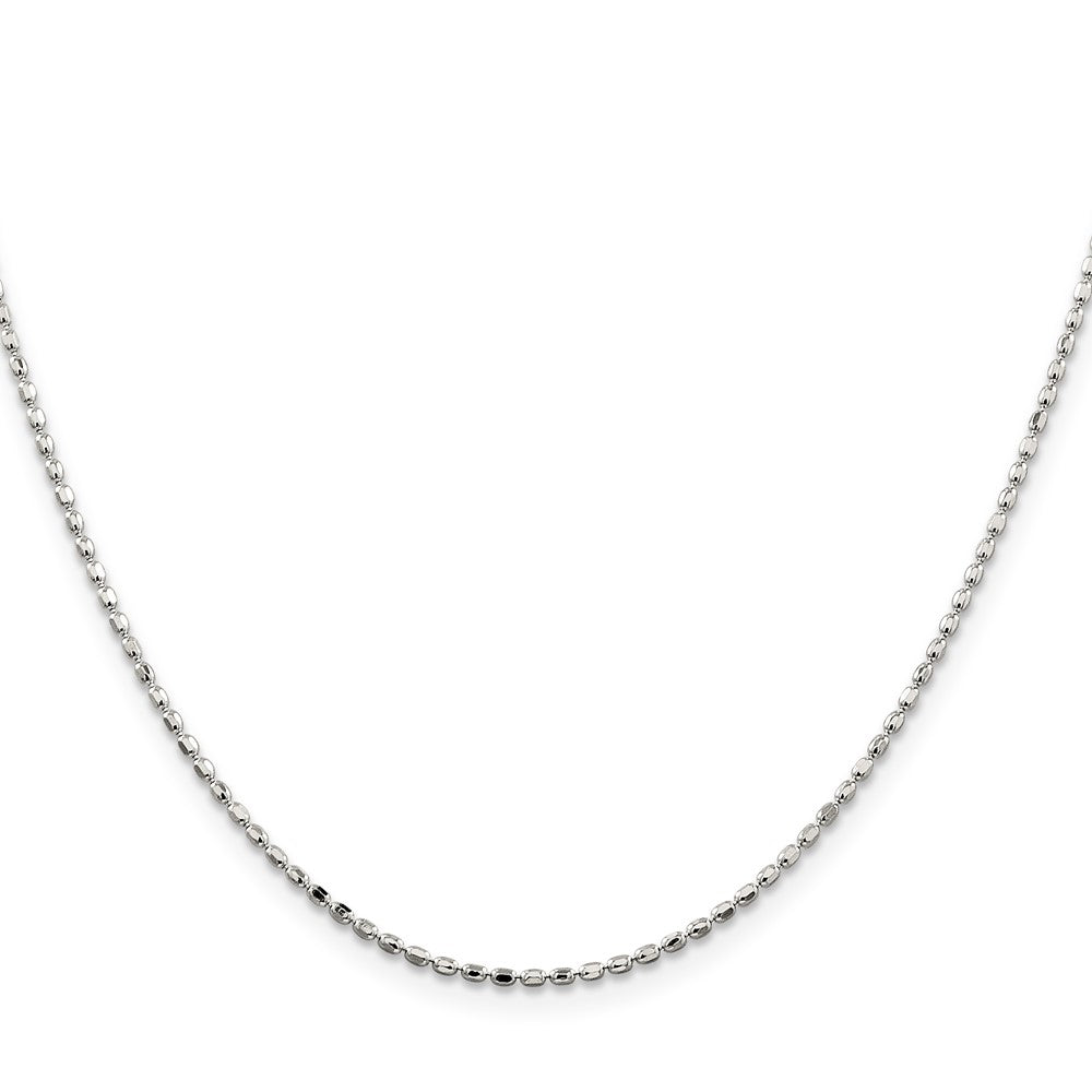 20 Inch Sterling Silver 1.5mm Fancy Beaded Chain Necklace