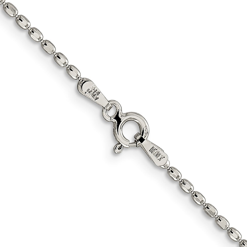 30 Inch Sterling Silver 1.5mm Fancy Beaded Chain Necklace